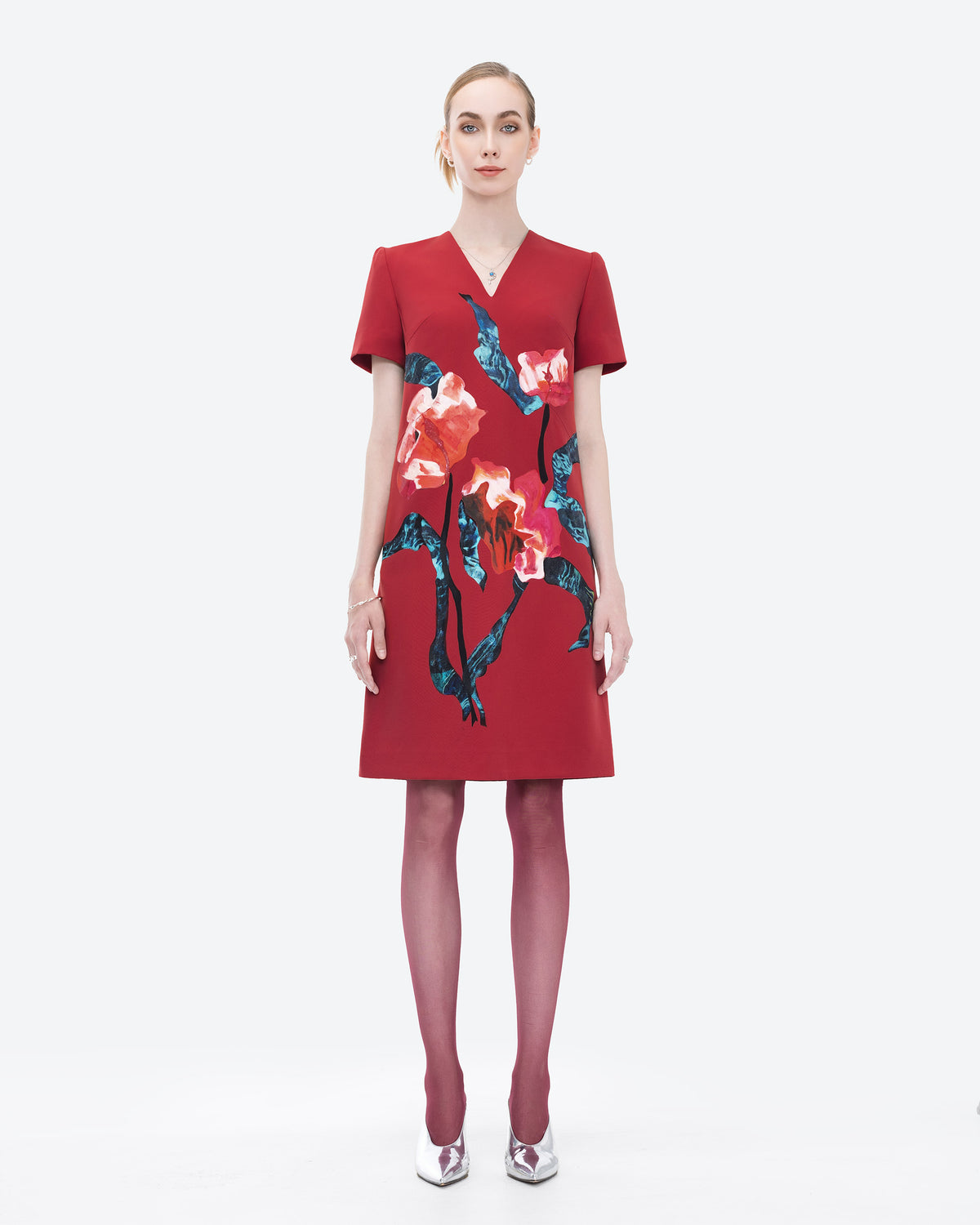 Ember Bloom - Brick Red Mini Dress