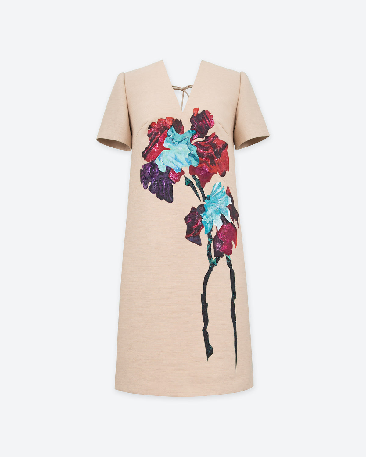 Stillness Awakens - V-neck Beige Mini Dress