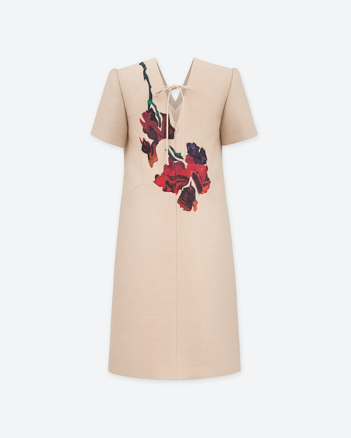 Stillness Awakens - Đầm Beige Suông V-neck