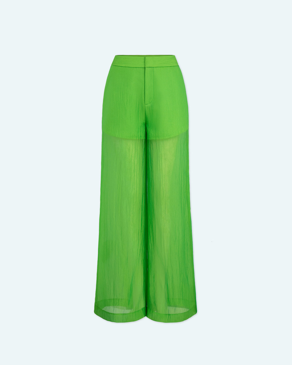 See-through Lime Green Organza Trousers