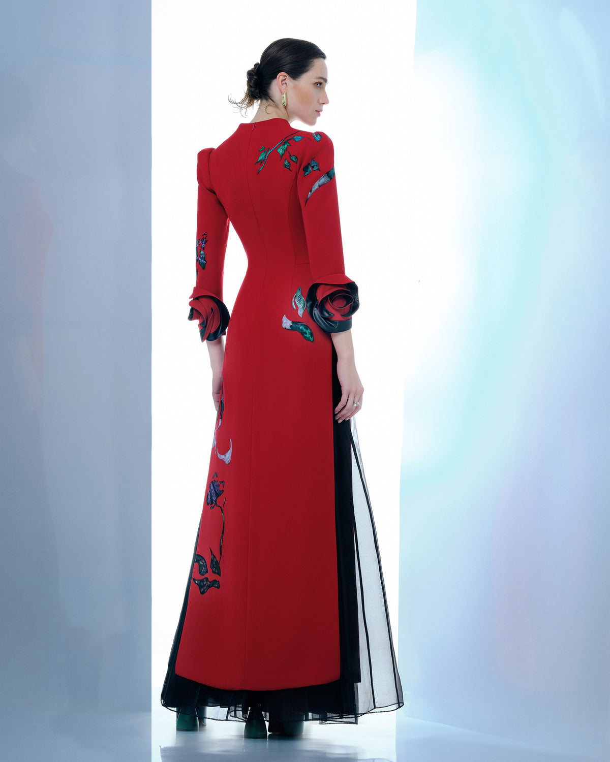 Skylar Rose - Crimson Red Contemporary AoDai