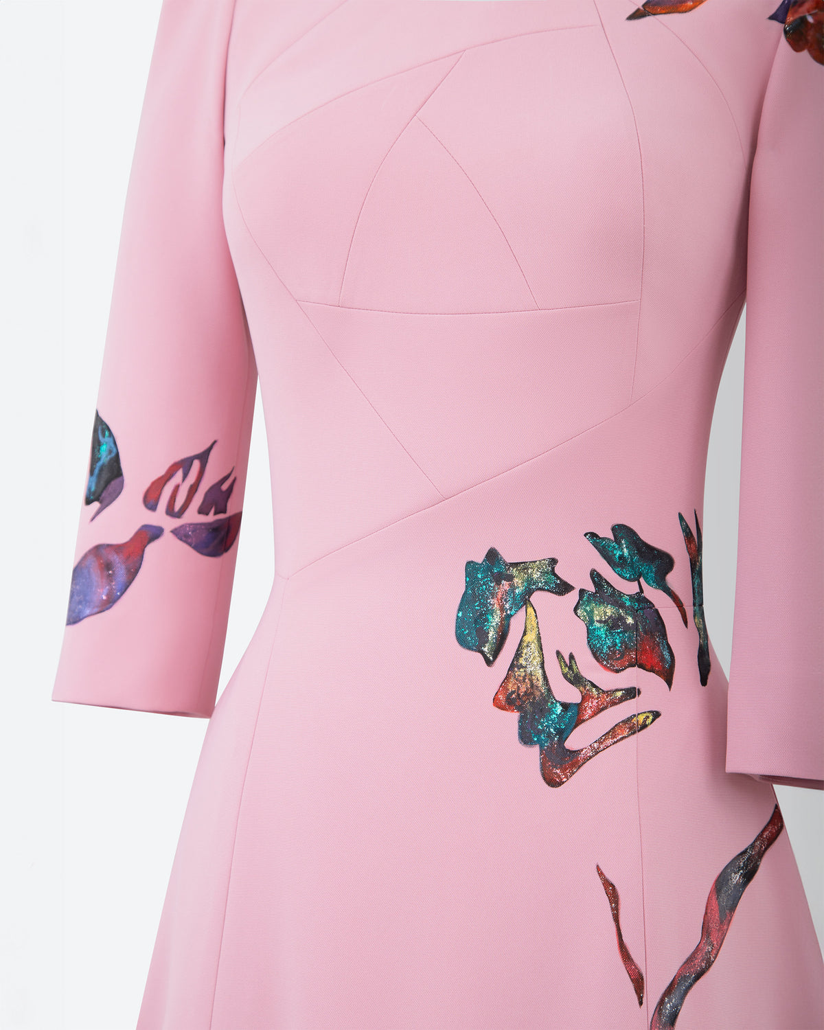 The Portrait - Asymmetrical Blush Pink Midi Dress