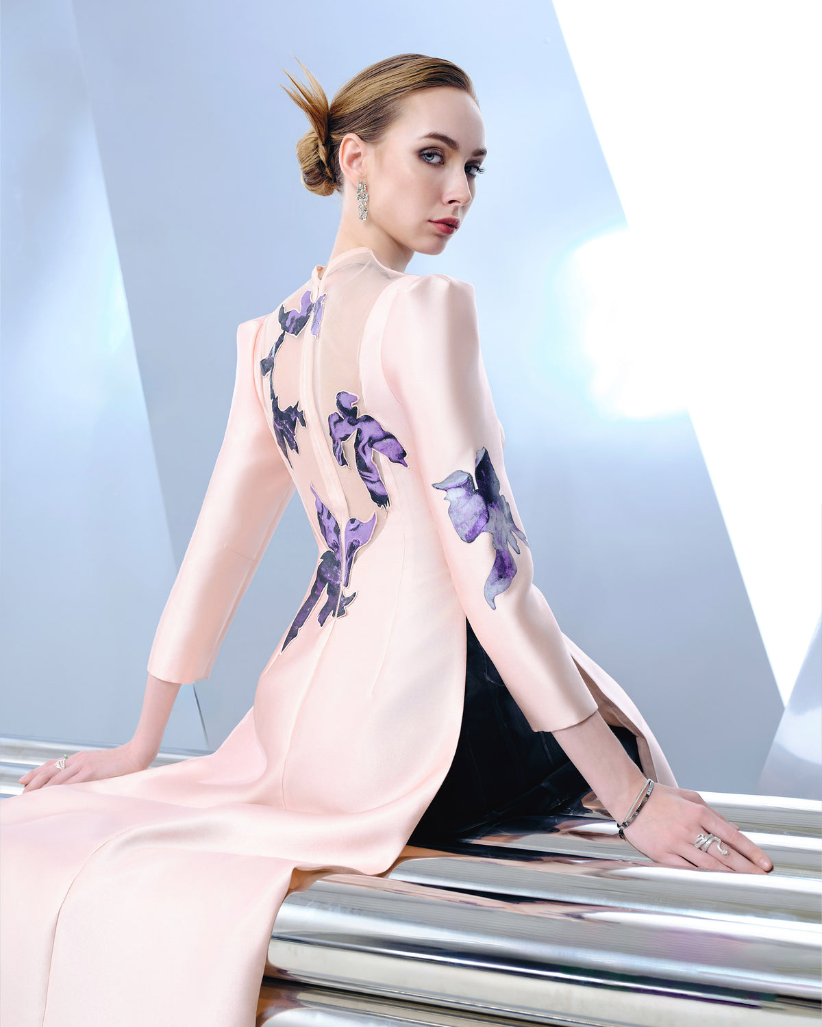 Blooming Twilight - Asymmetrical Contemporary Ao Dai