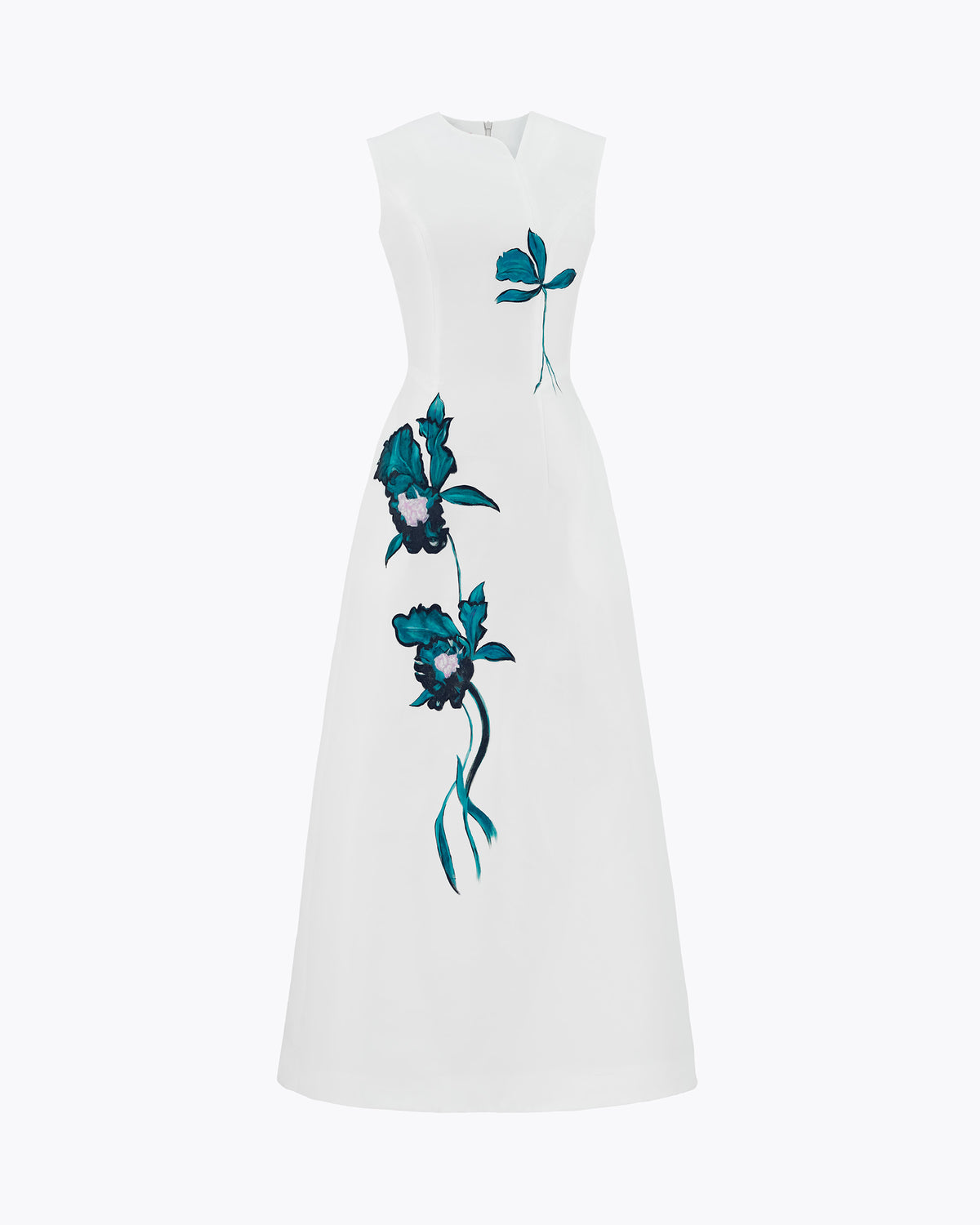 Blue Silence - White Asymmetrical Maxi Dress