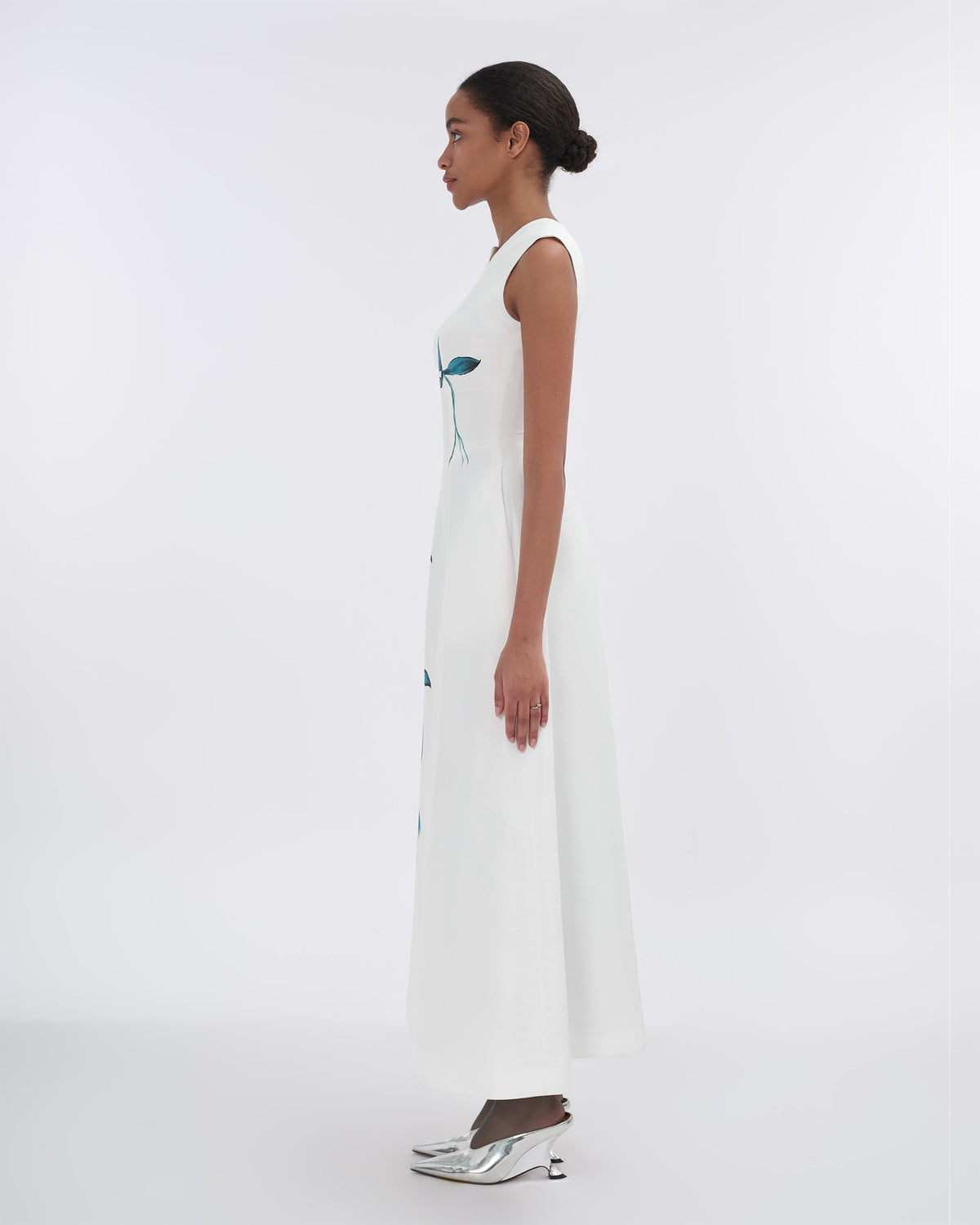 Blue Silence - White Asymmetrical Maxi Dress