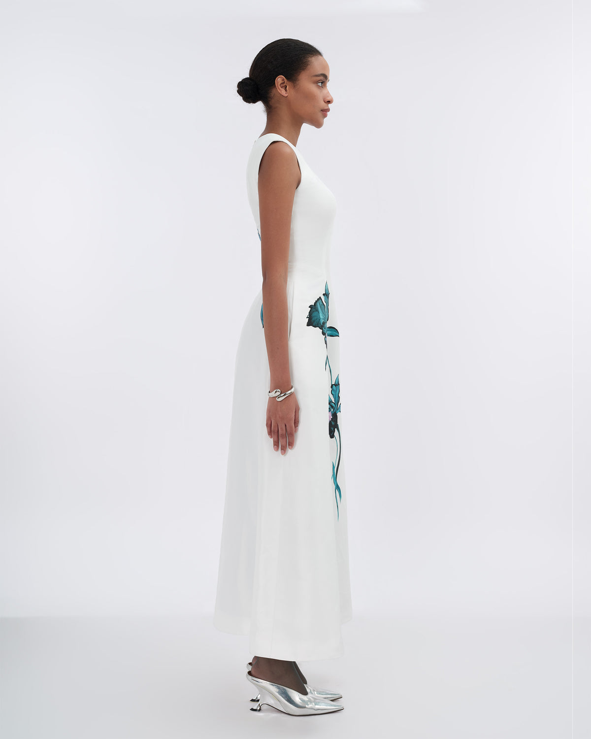 Blue Silence - White Asymmetrical Maxi Dress