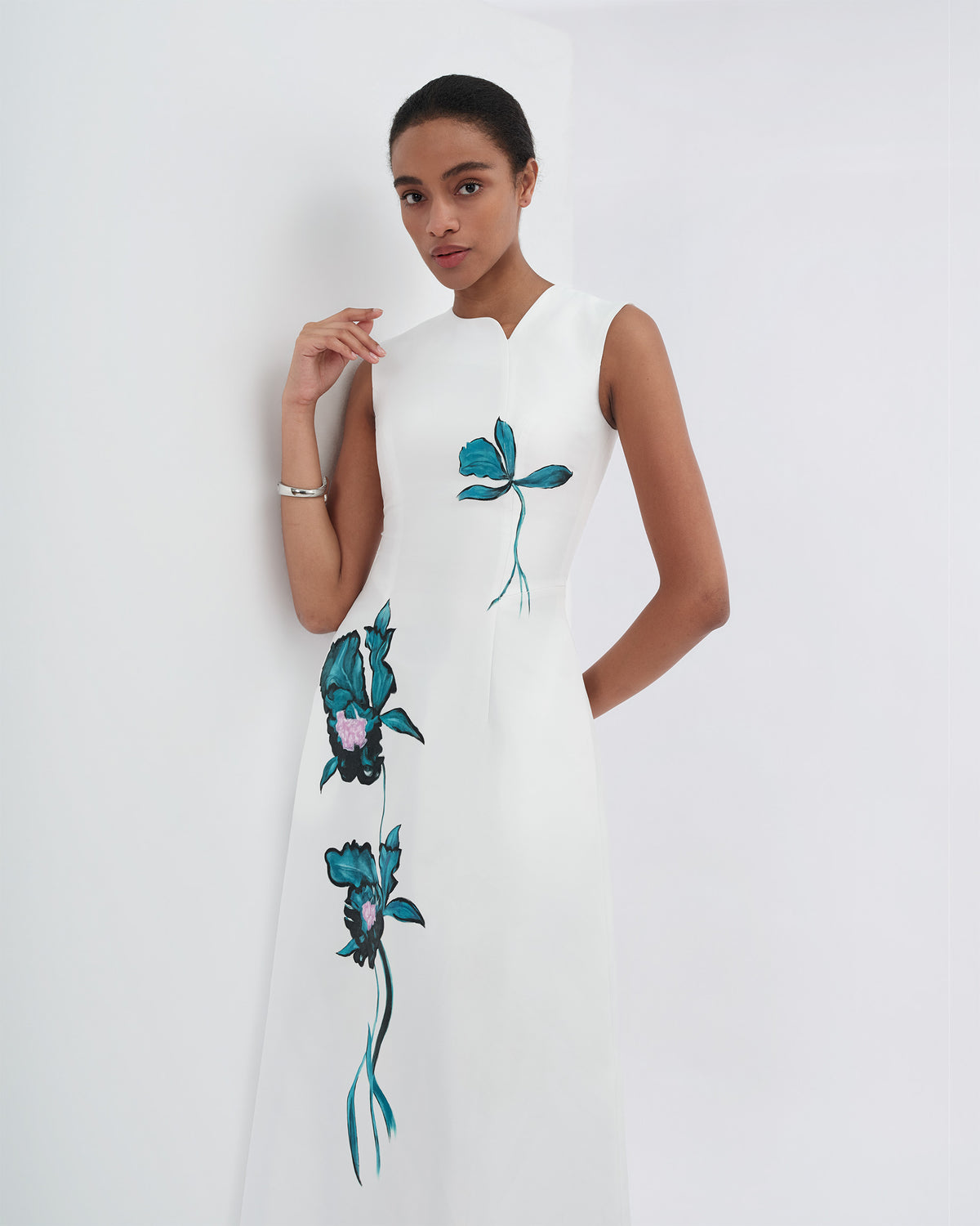 Blue Silence - White Asymmetrical Maxi Dress