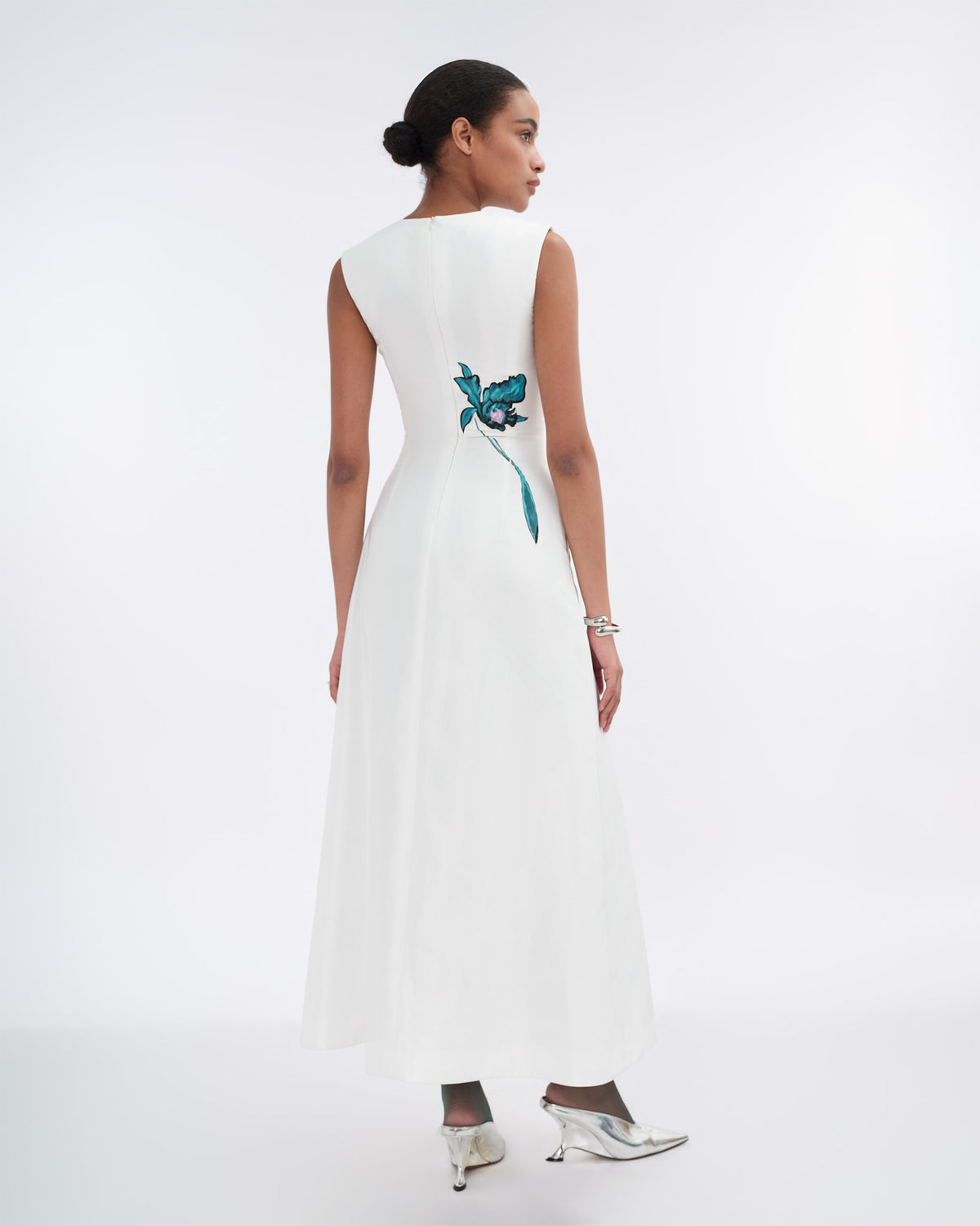 Blue Silence - White Asymmetrical Maxi Dress
