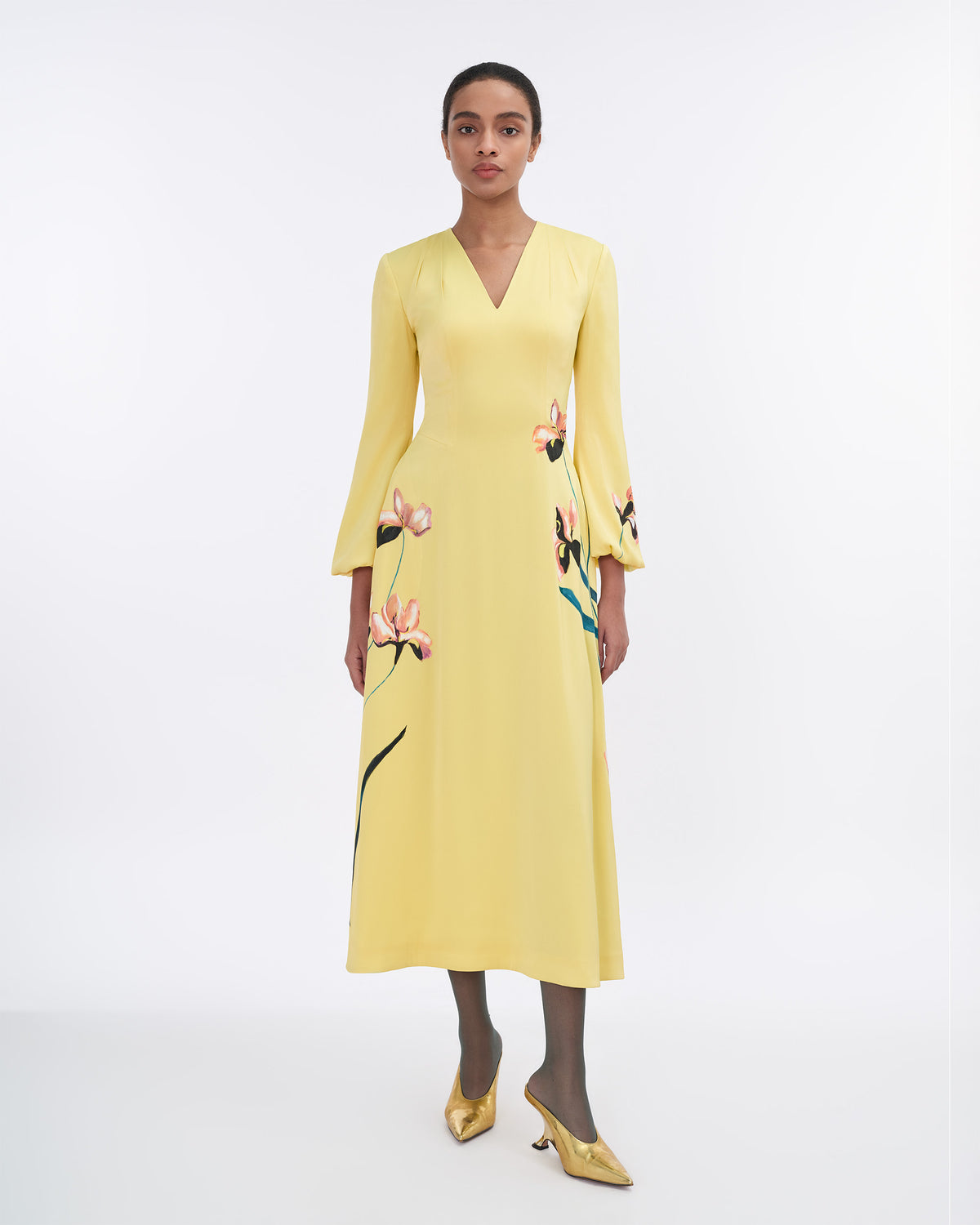 Meadow Whisper - V-Neck Flared Dress