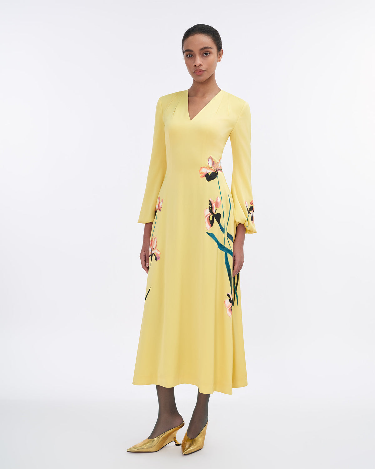 Meadow Whisper - V-Neck Flared Dress