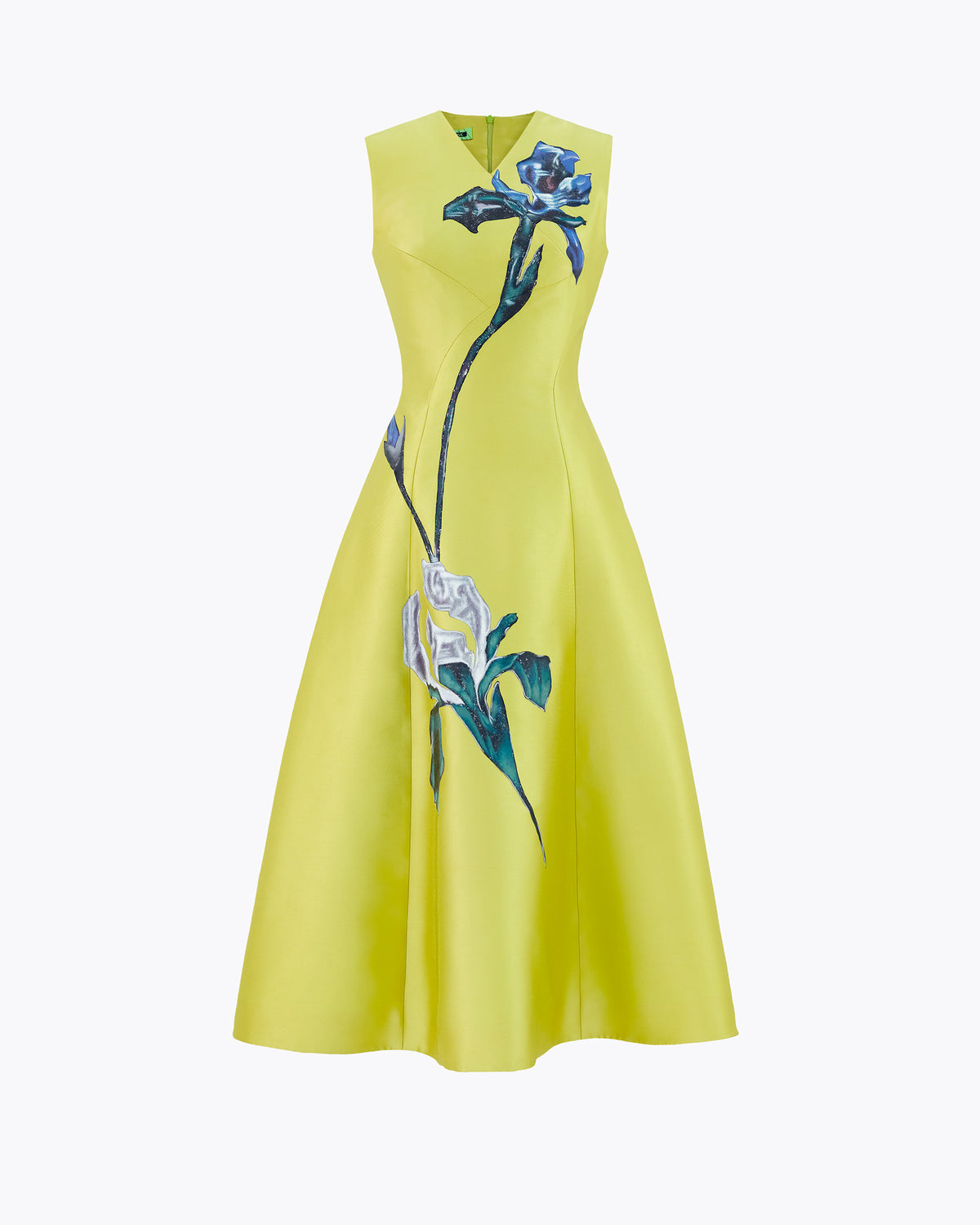 Rush of Light - Sculpted Lime Midi Dress