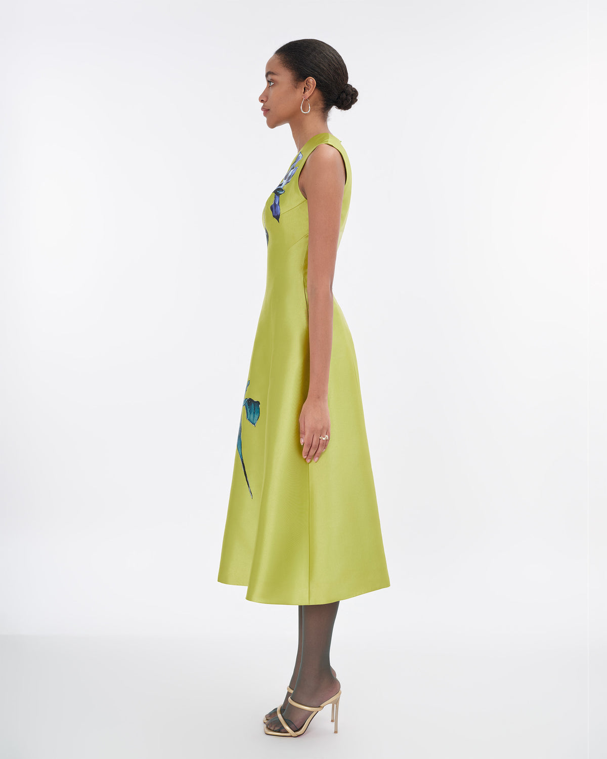 Rush of Light - Sculpted Lime Midi Dress