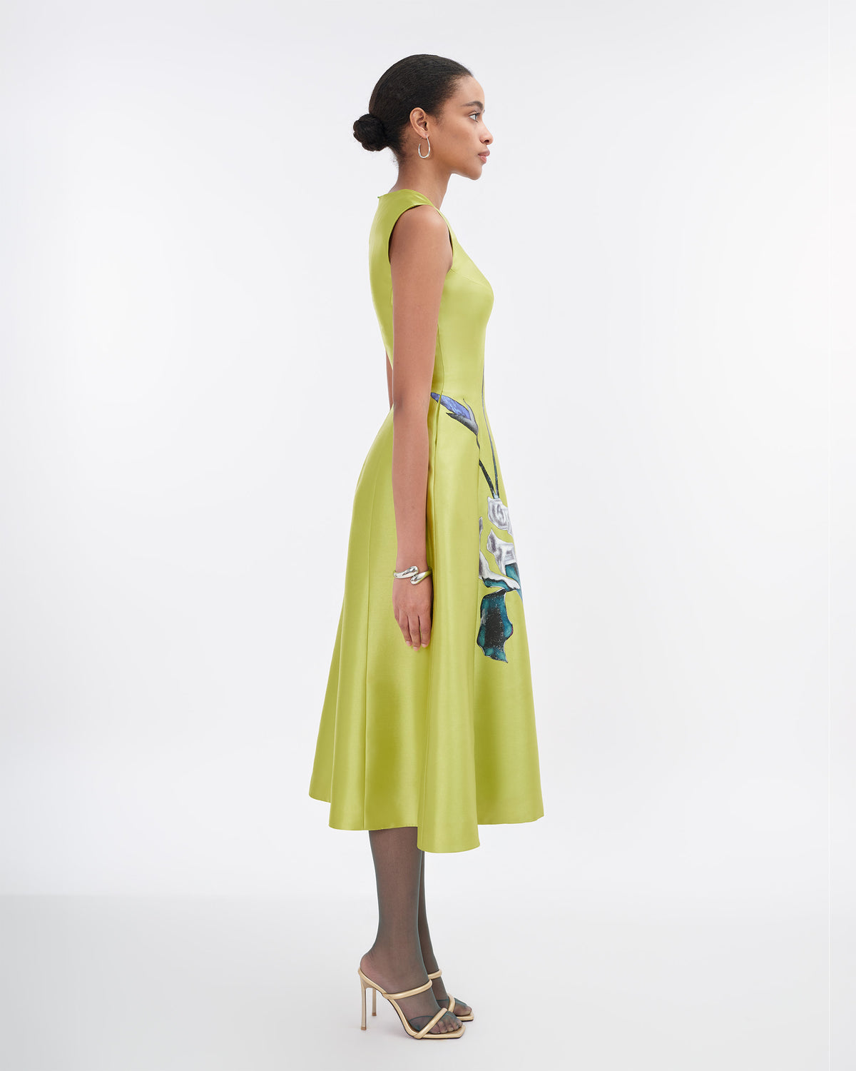Rush of Light - Sculpted Lime Midi Dress