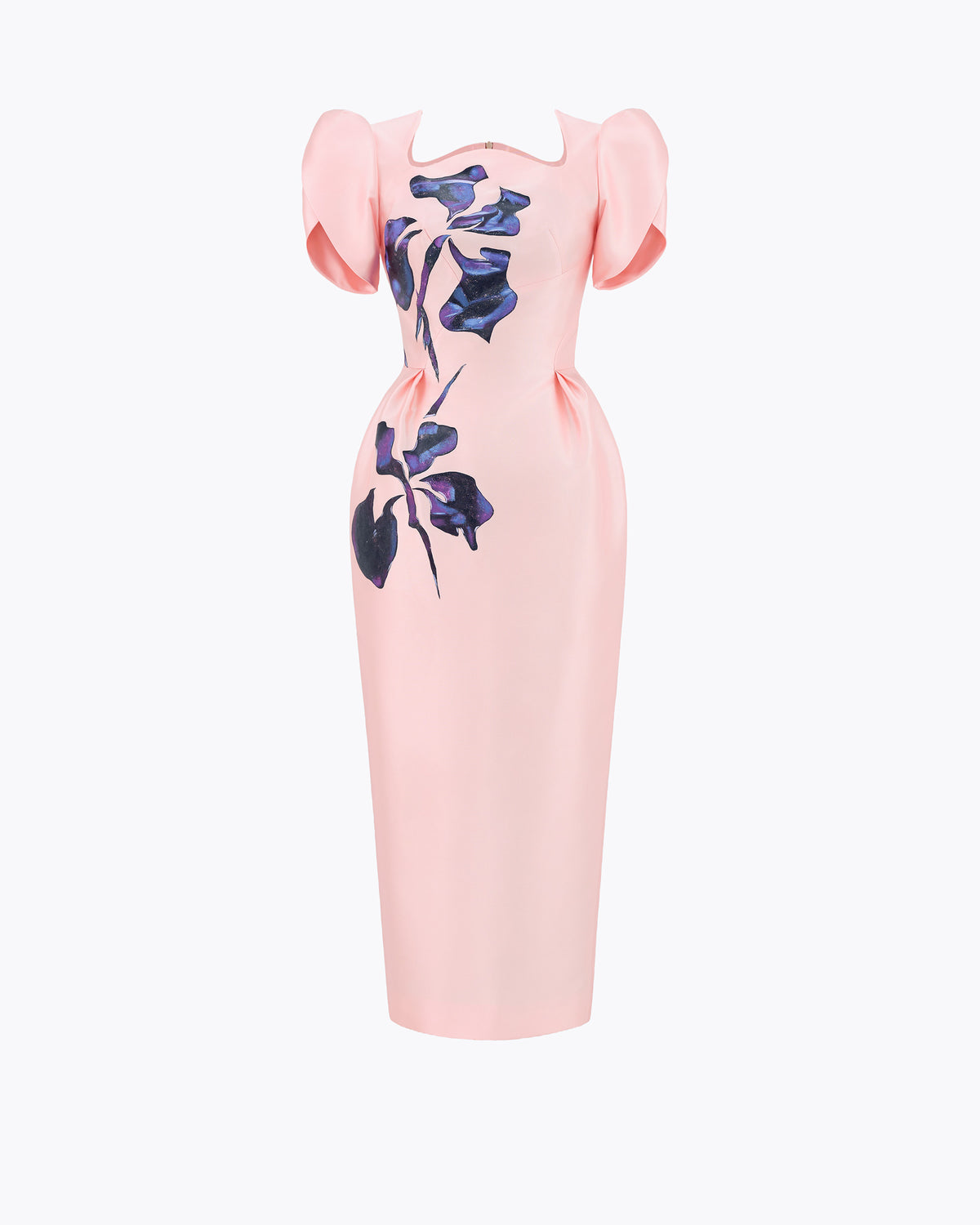 Poised Bloom - Sculpted Soft Pink Pegged Dress