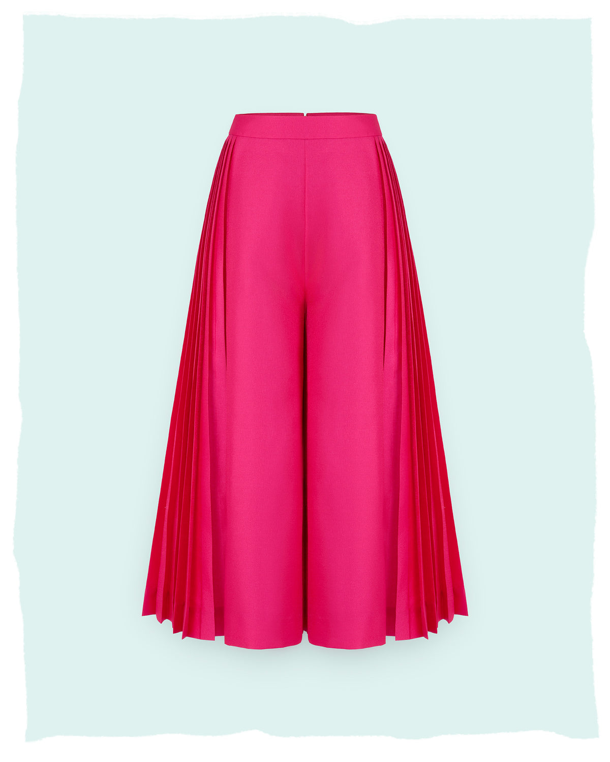 Pleated Panel Pink Culottes Trousers