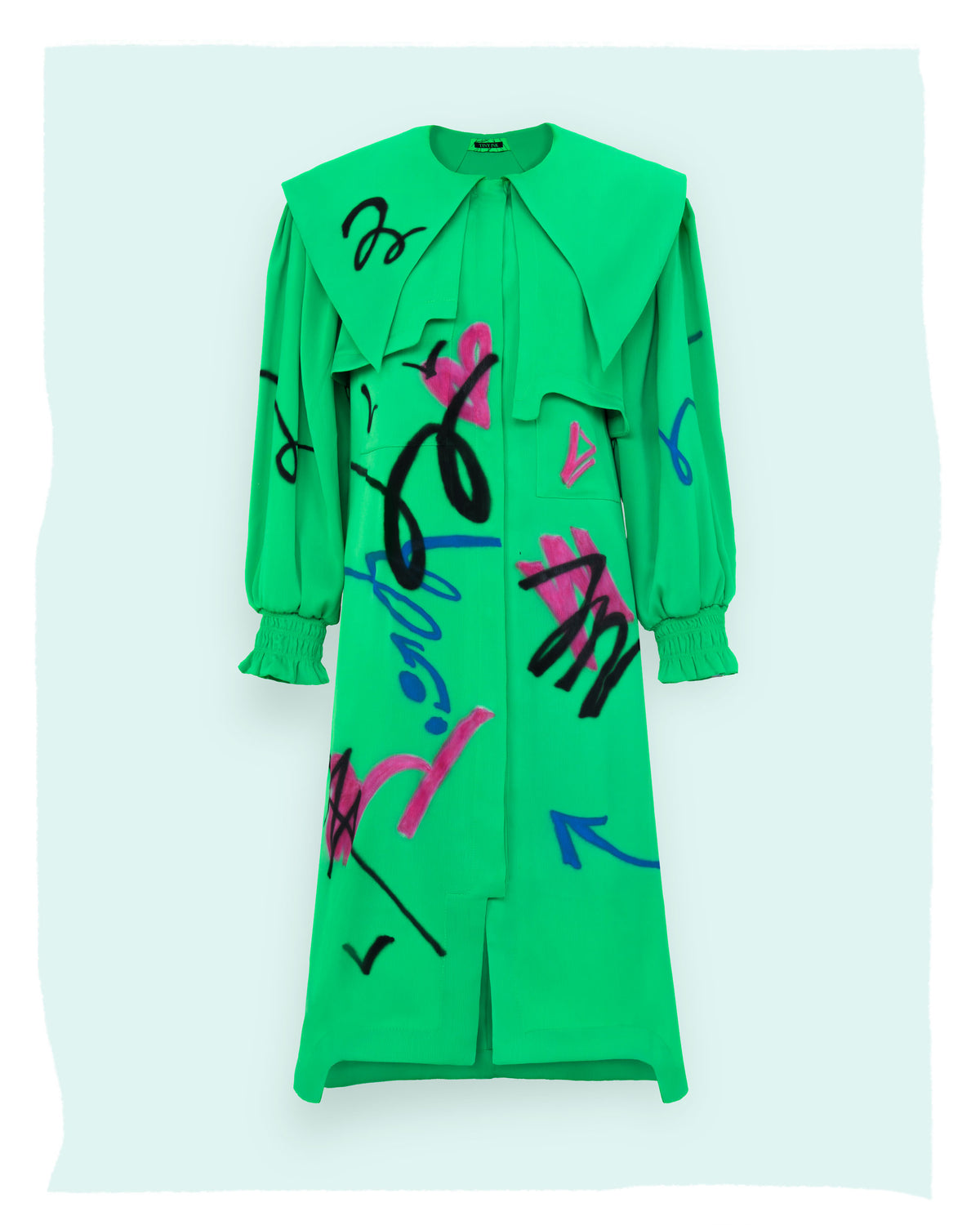 Impression - Puritan Collars Neon Green Shirt Dress