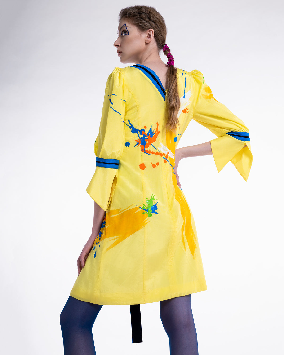 Colorful Touches - Asymmetrical Yellow Mini Dress