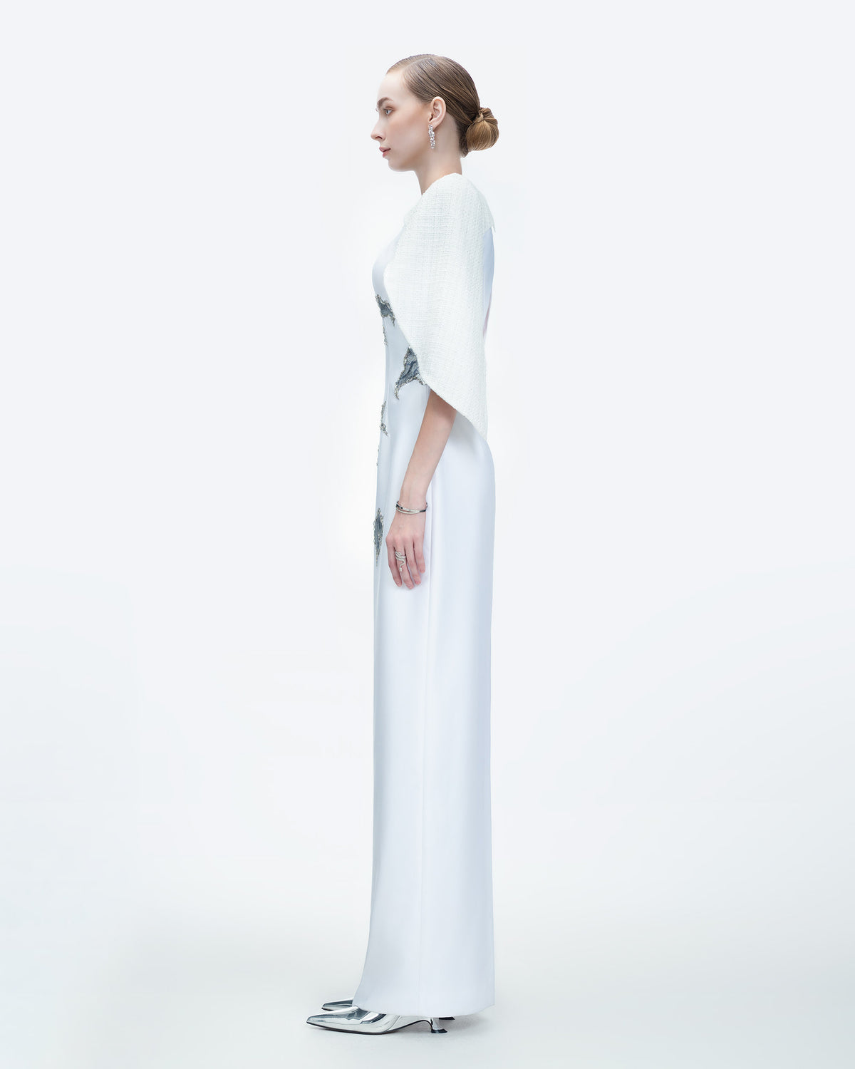 Lustre Reverie - Cape Sleeve Timeless Artistic Evening Dress