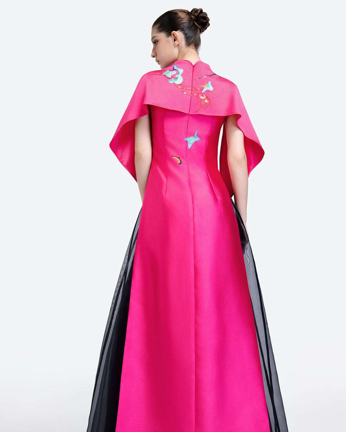 Mystical Panther - Contemporary Cape Pink AoDai