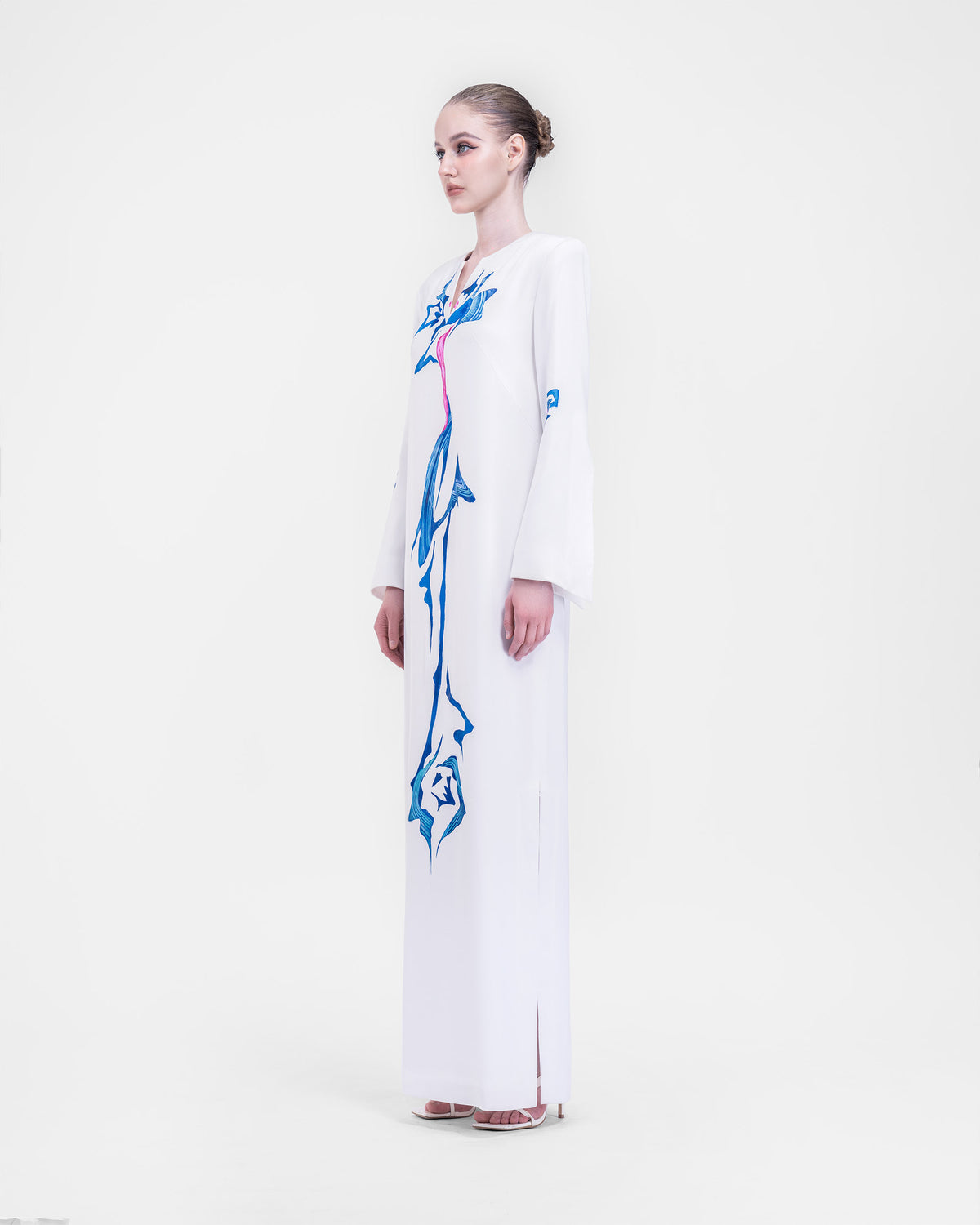 Mountain Flower - White Kaftan Dress