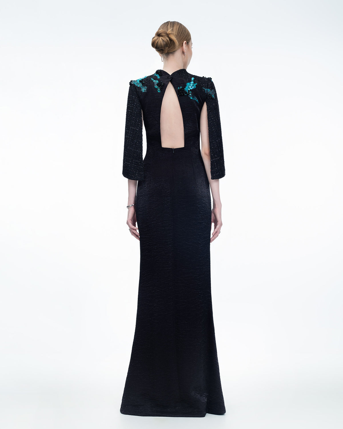 Radiant Night Flame - Sophisticated Black Evening Gown