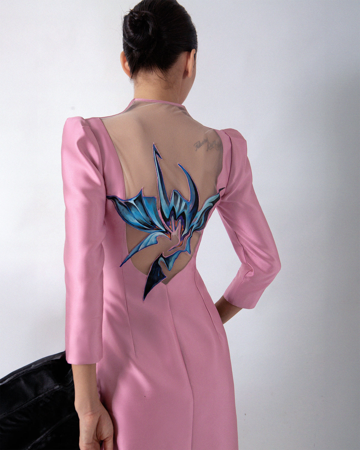 Pink Panther - Abstract-painted Contemporary AoDai