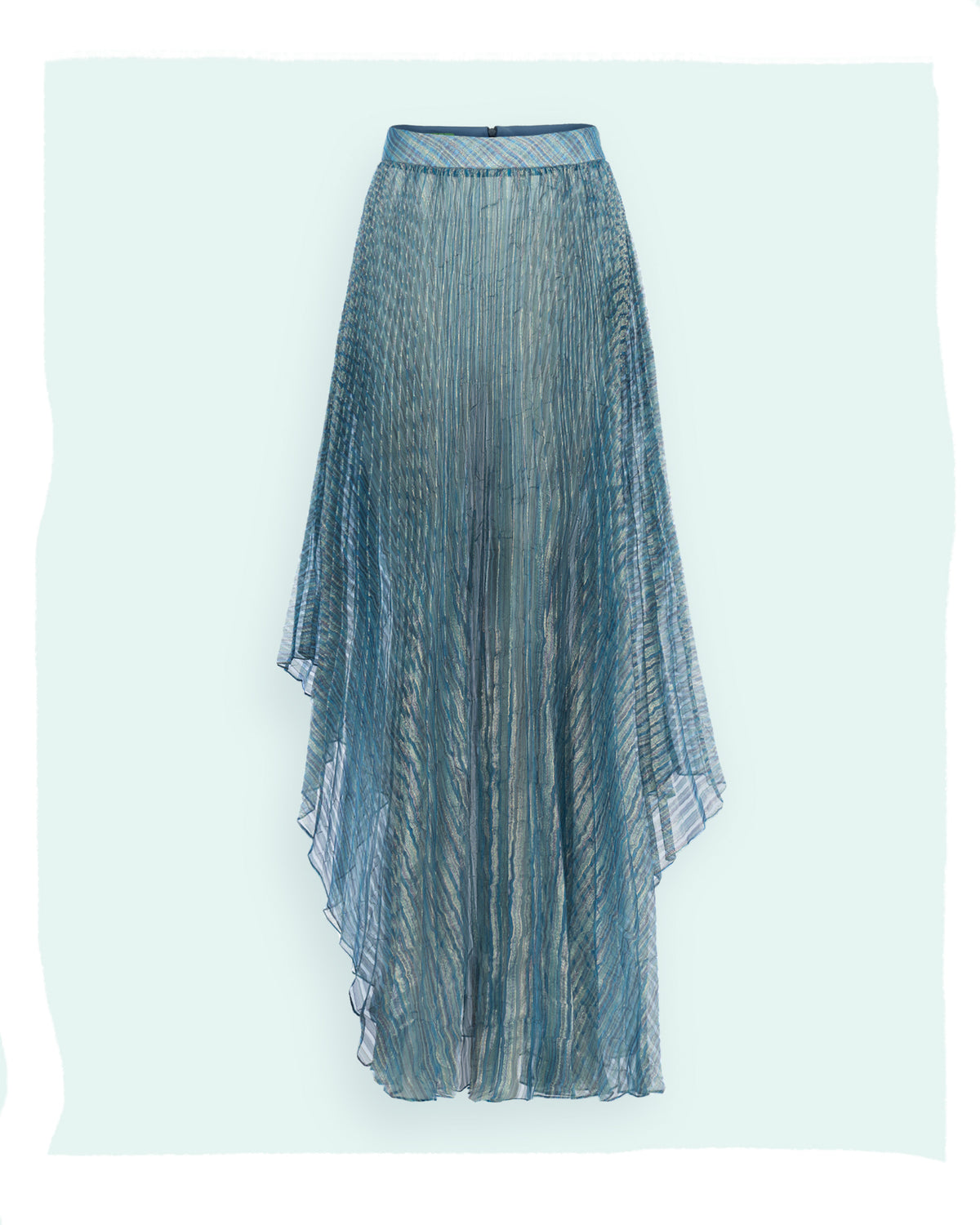 Asymmetrical Pleated Organza Skirt