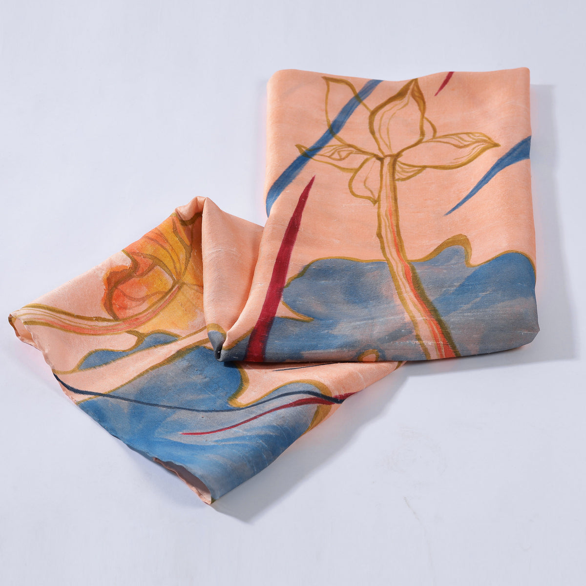 SEN - Hand-painted Tussah Silk Shawl 150