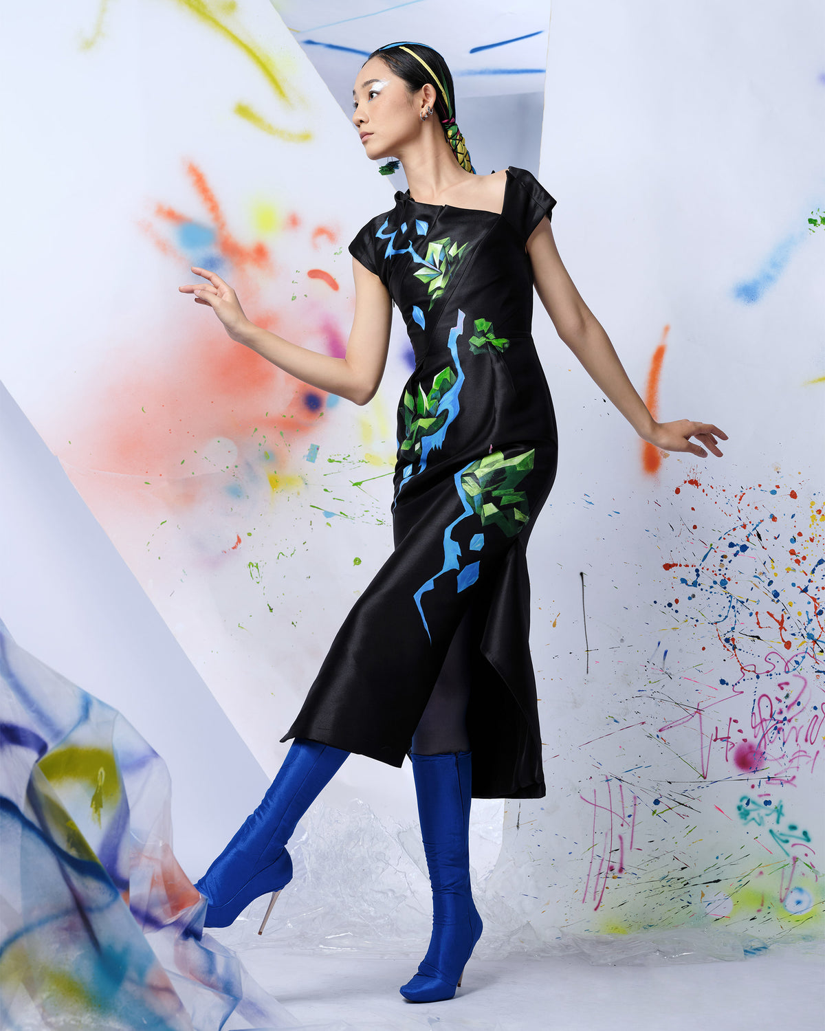 Multiverse - Asymmetrical Midi Dress