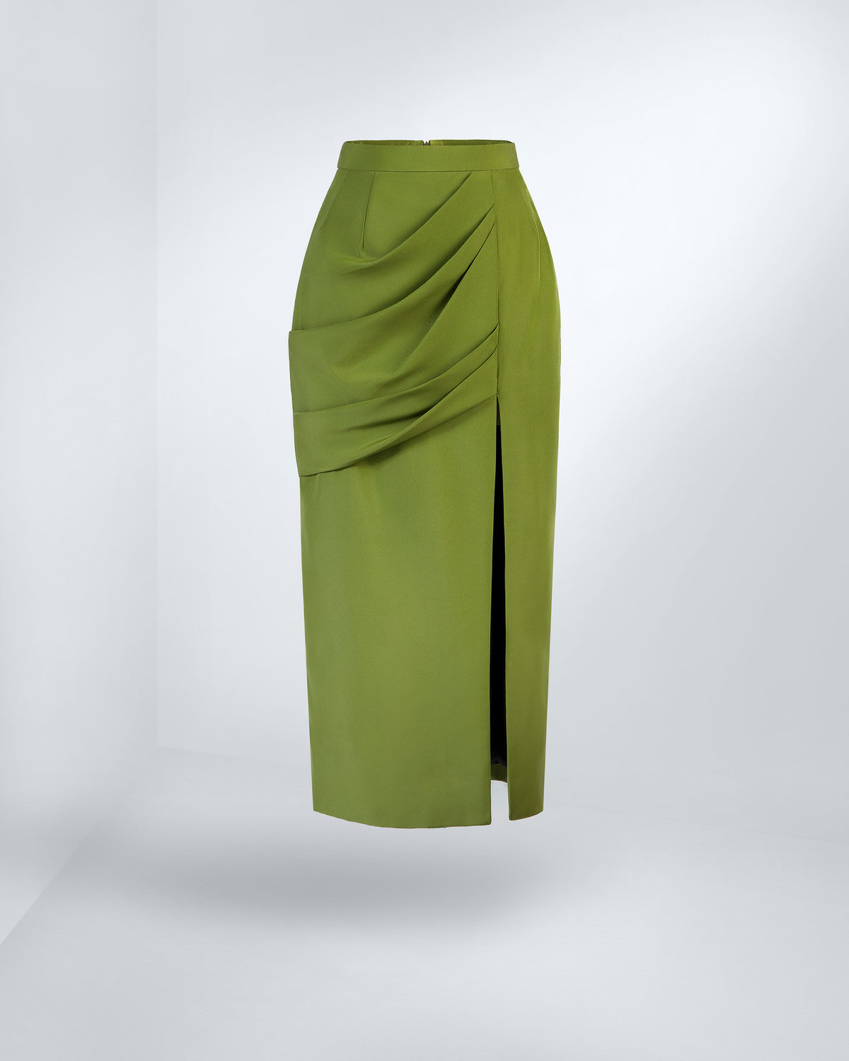 Draped Side-slit Skirt
