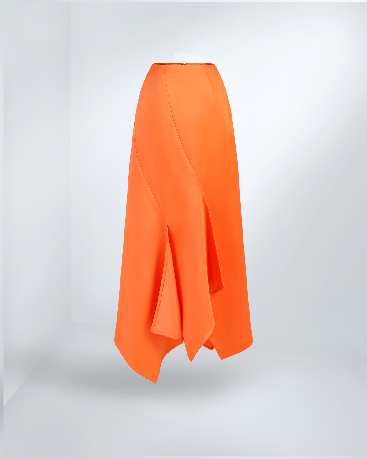 Asymmetrical Slit Orange Maxi Skirt