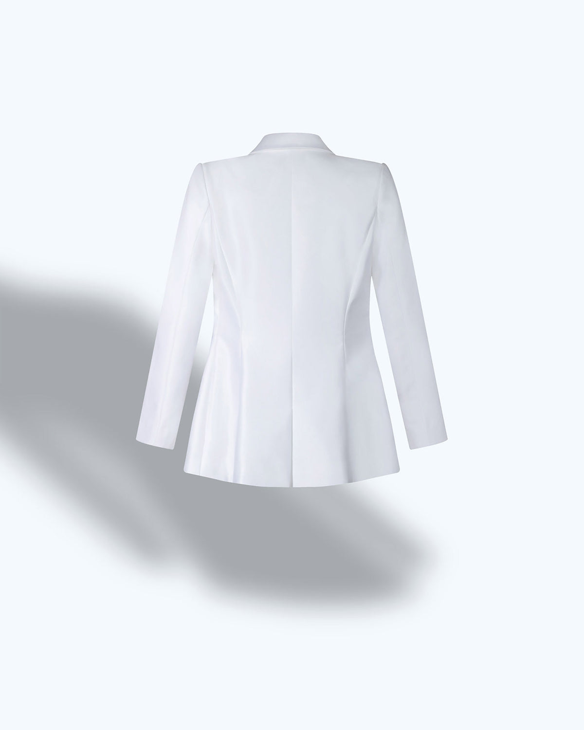 Single-Breasted White Tailored Blazer