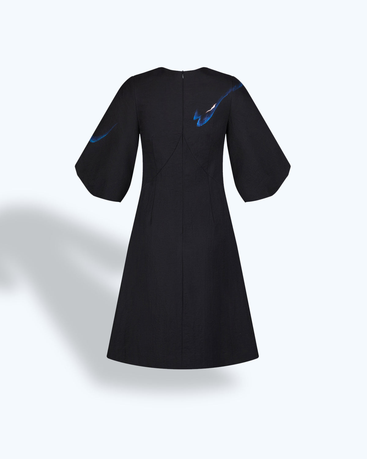 Amaryllis-painted Voluminous Sleeve Mini Dress