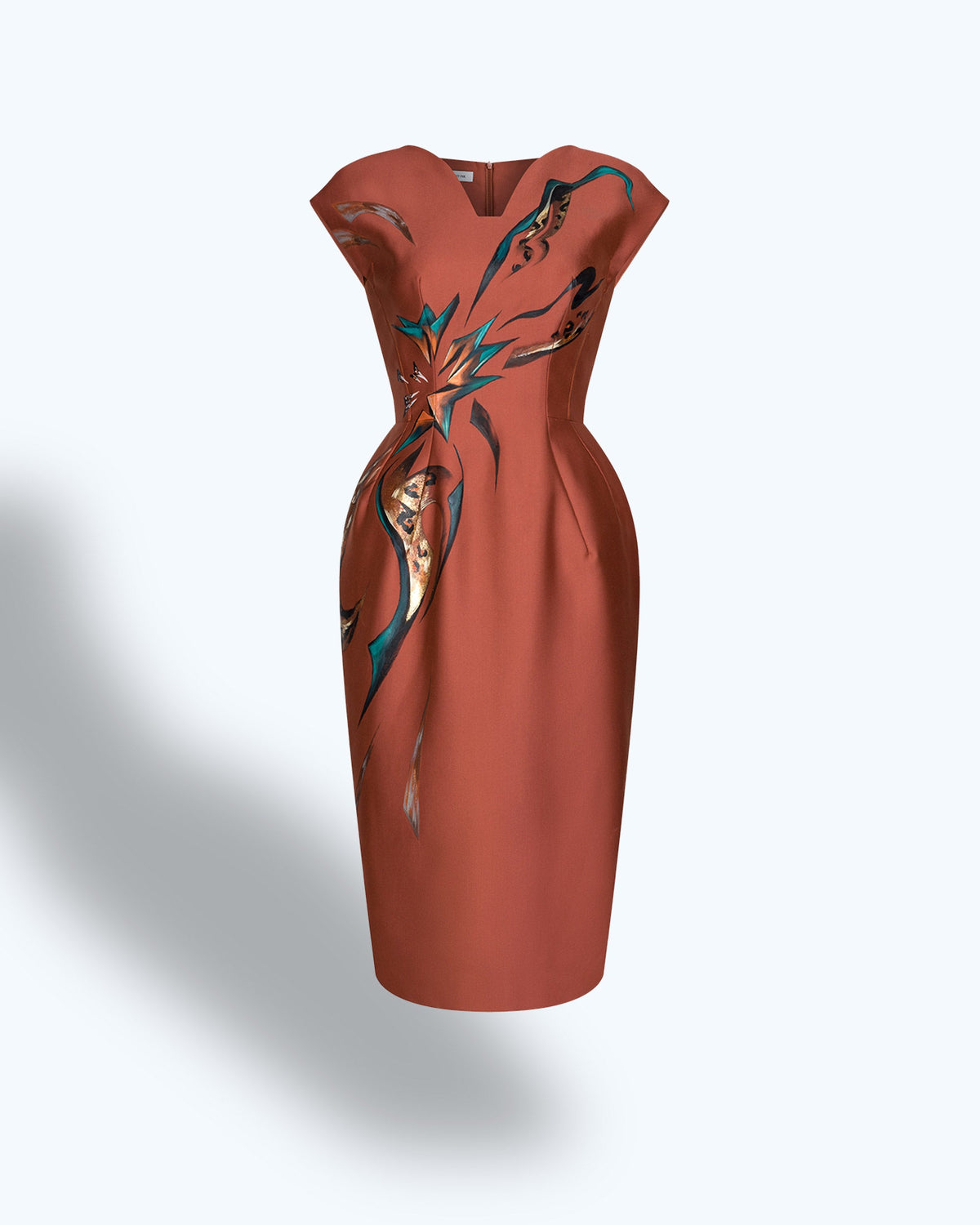 TinyInk-Fallwinter20-cinamon-color-hand-painted-leopard-midi-dress
