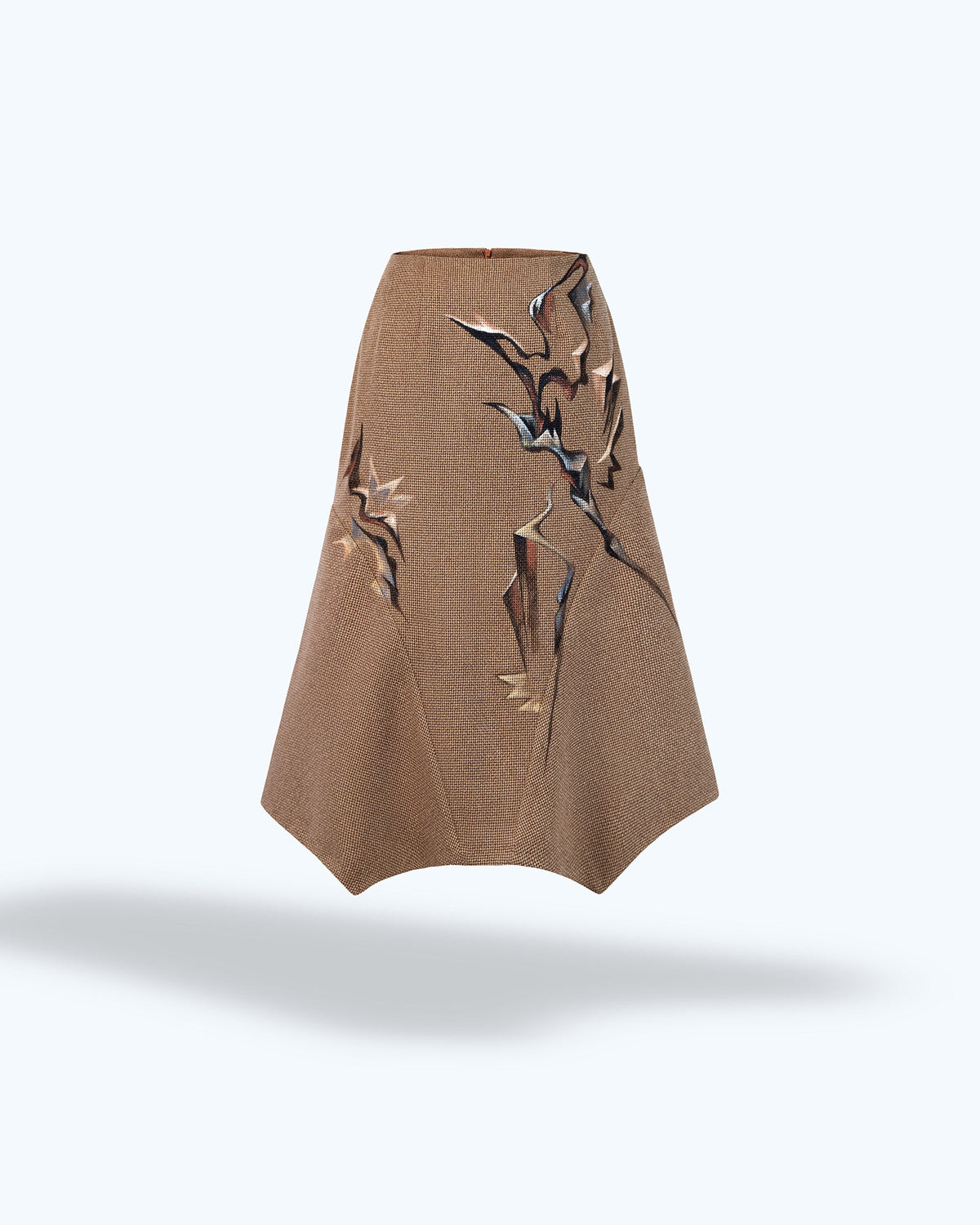 TinyInk-Fallwinter21-brown-hand-painted-abstract-tweed-flounce-skirt