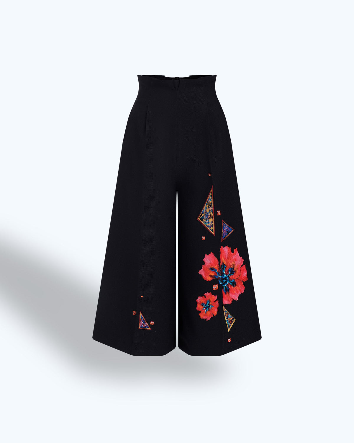 TinyInk-Prefall17-black-hand-painted-poppy-surrealism-wide-leg-trousers