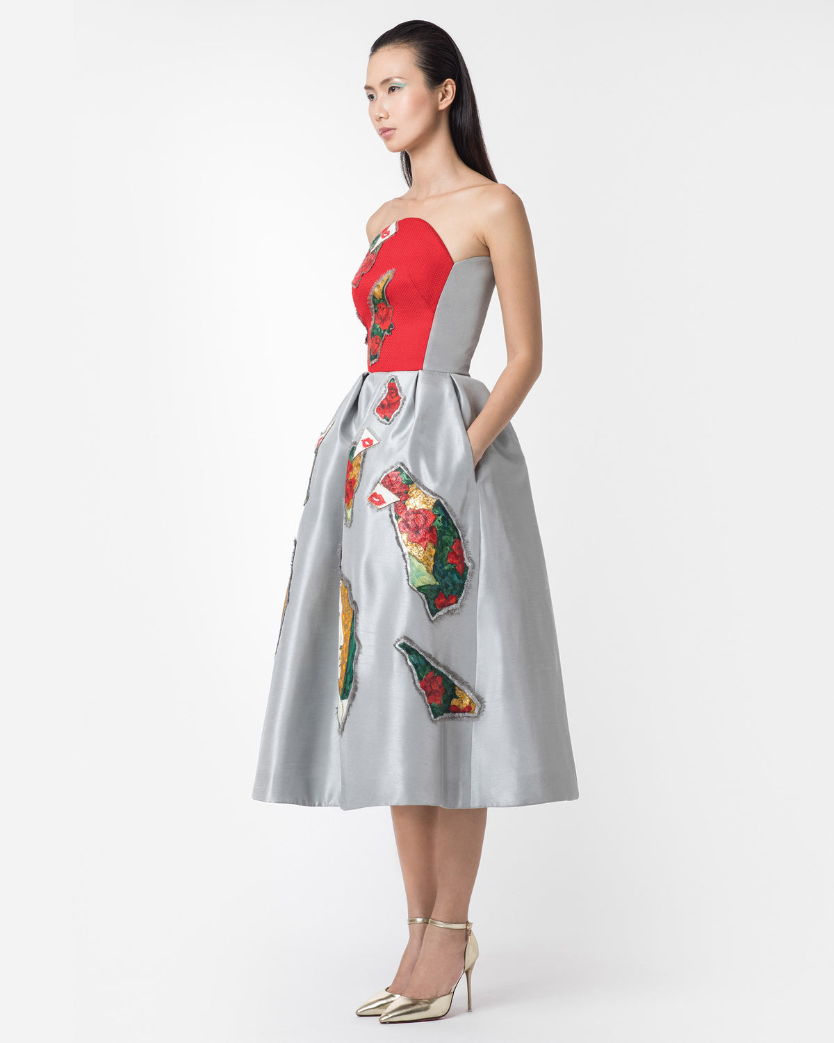 Rose Garden-painted Midi Dress