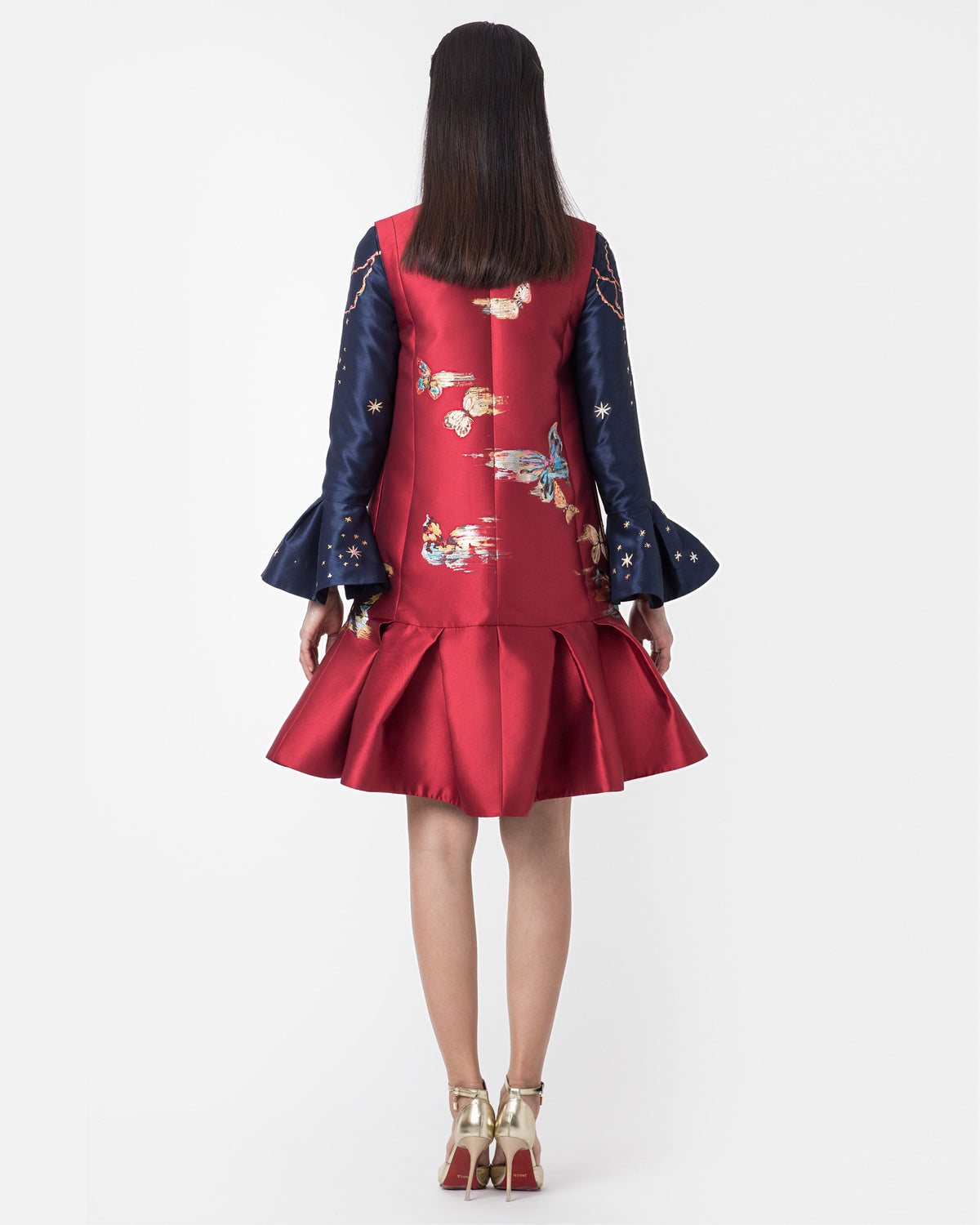 Butterfly-painted Sleeveless Oversize Fit Coat