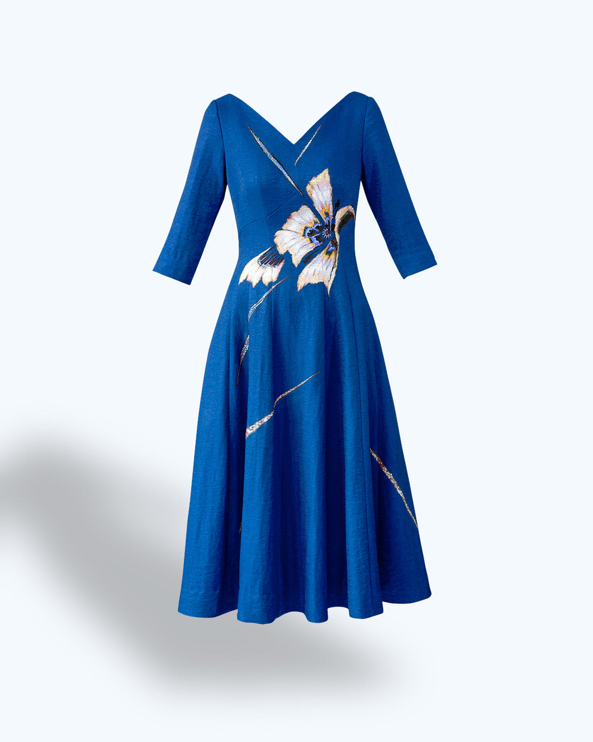 TinyInk-Spring-summer20-cobalt-black-hand-painted-midi-dress