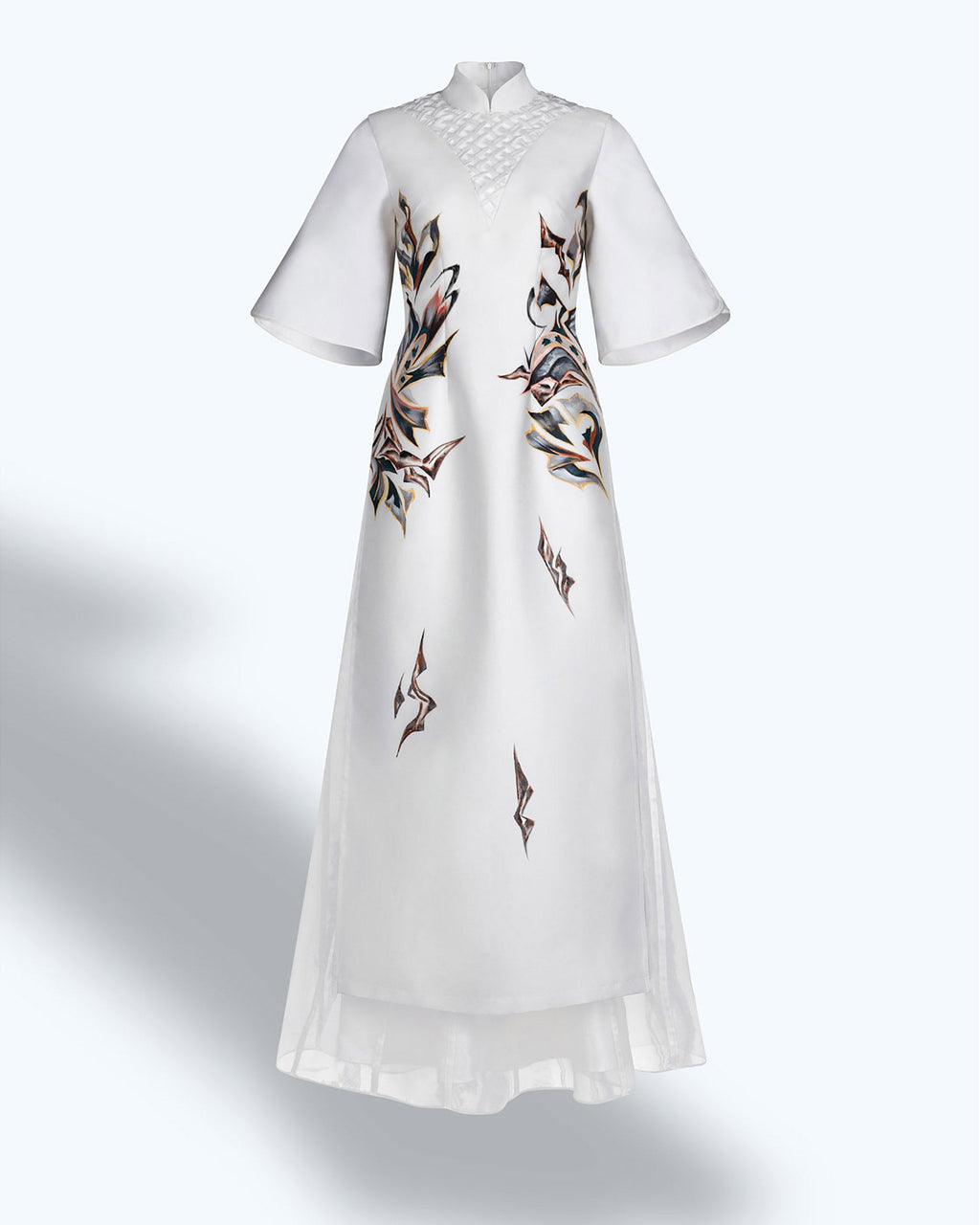 Amaryllis Abstract-painted Smocking Detailing Aodai – Tiny Ink