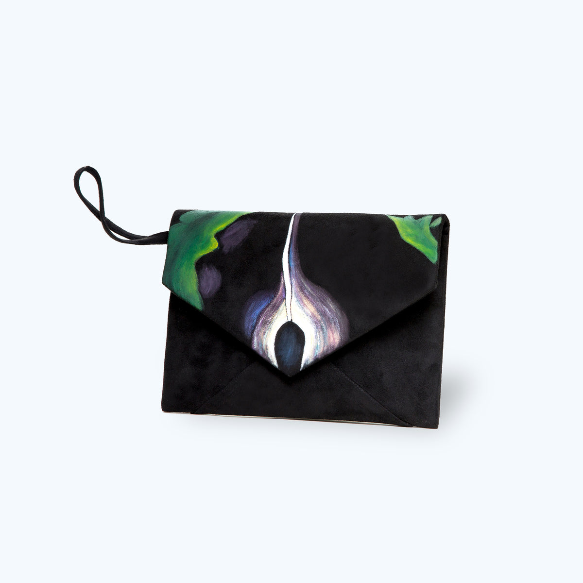 Queen of The Night | Lily-painted Envelope Clutch