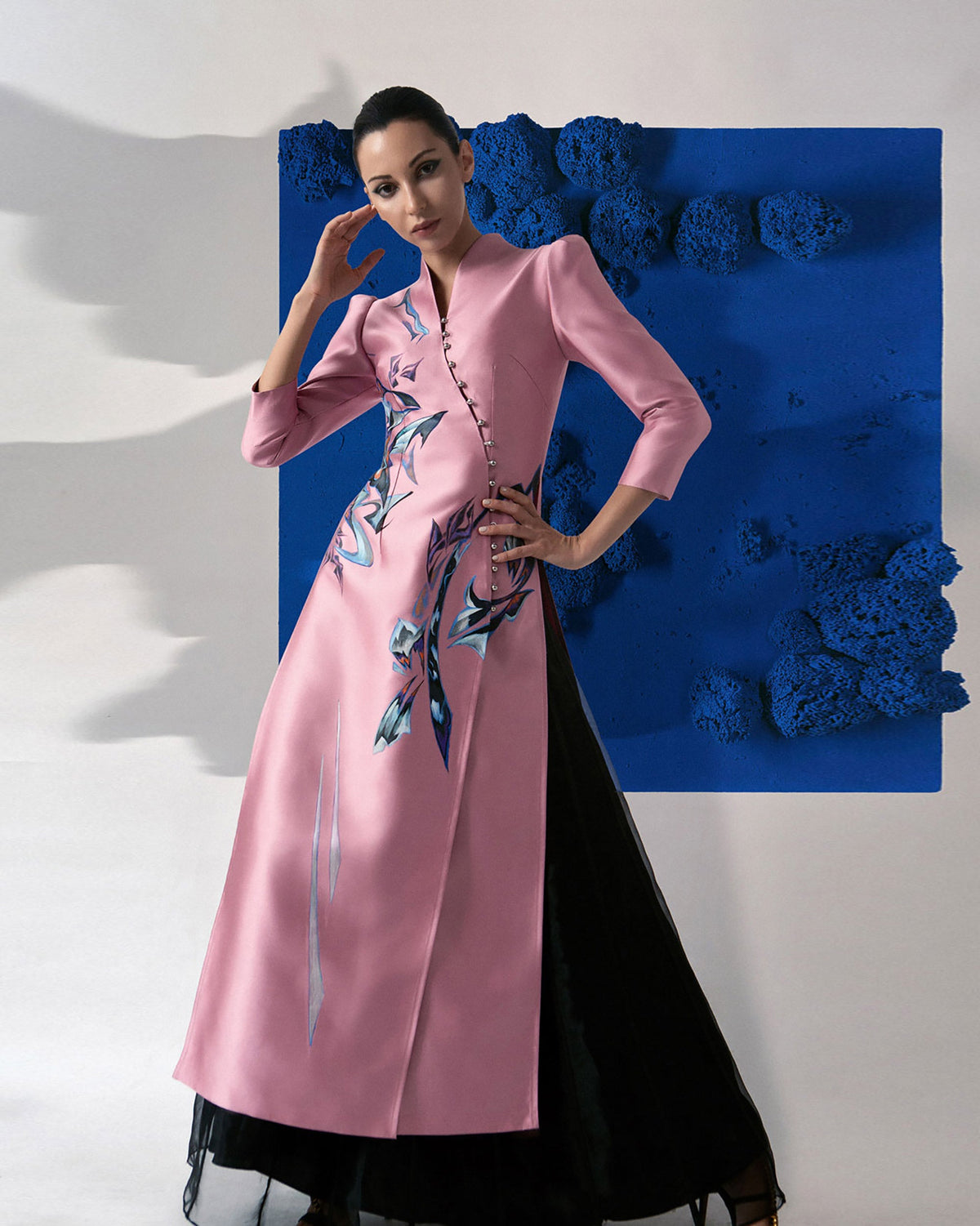 TinyInk-pink-pastel-hand-painted-flower-contemporary-ao-dai