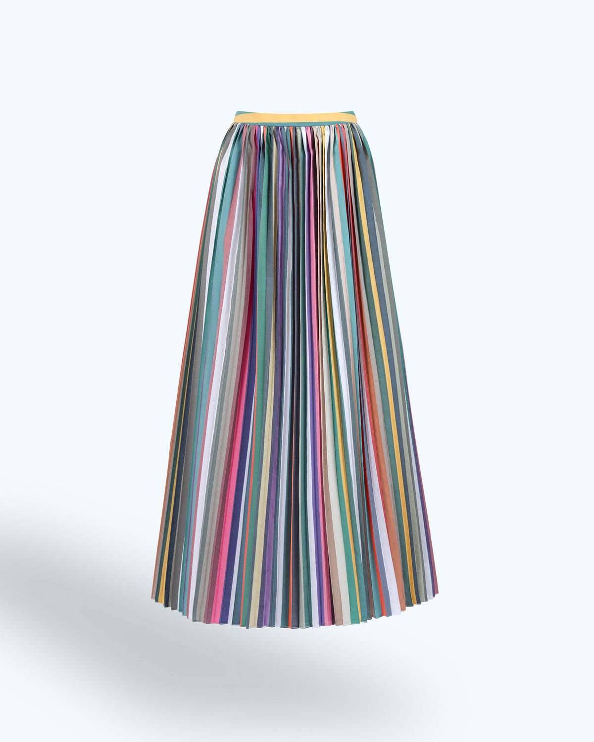 Jupe longue plissée verticale colorée