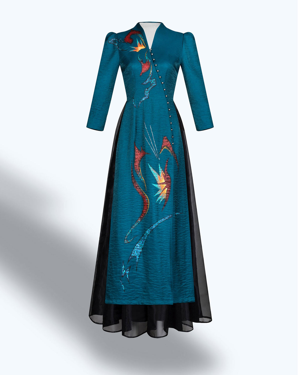 TinyInk-prussian-blue-hand-painted-flower-Ao-dai