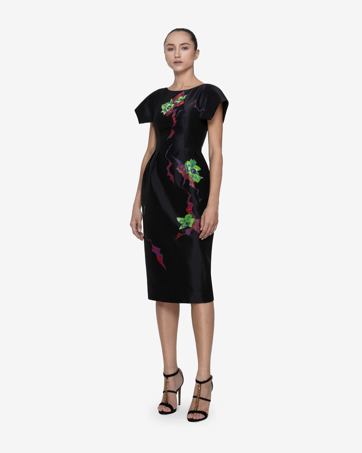 The Rise Up No.2 - Extended Shoulder Black Pegged Dress