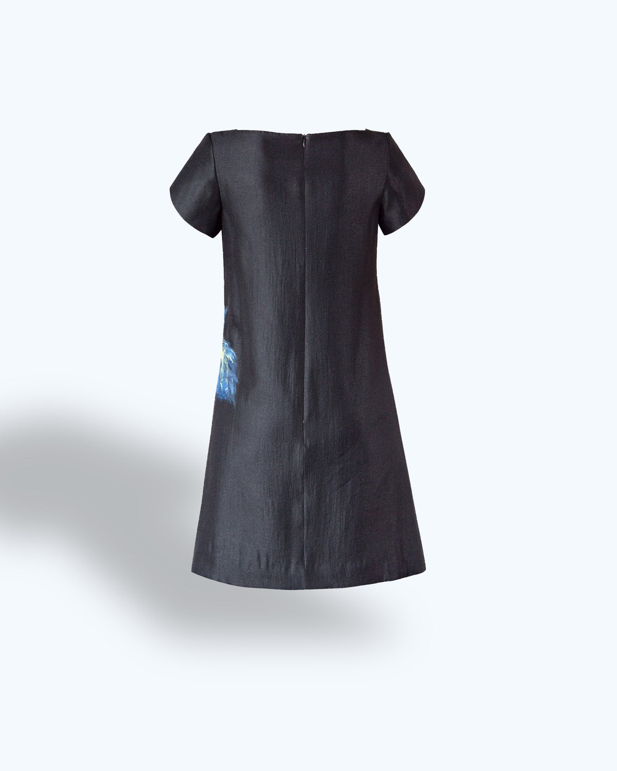 Iris-painted Black Mini Dress
